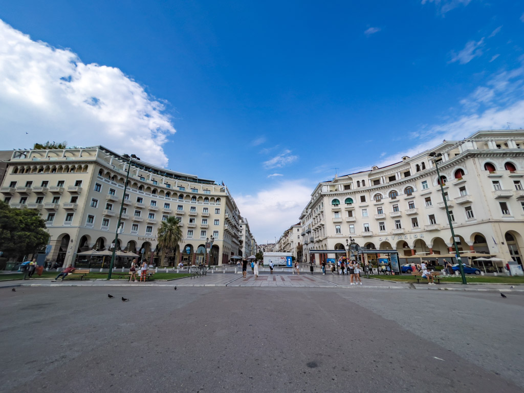 aristotle square thessaloniki greece - laugh travel eat