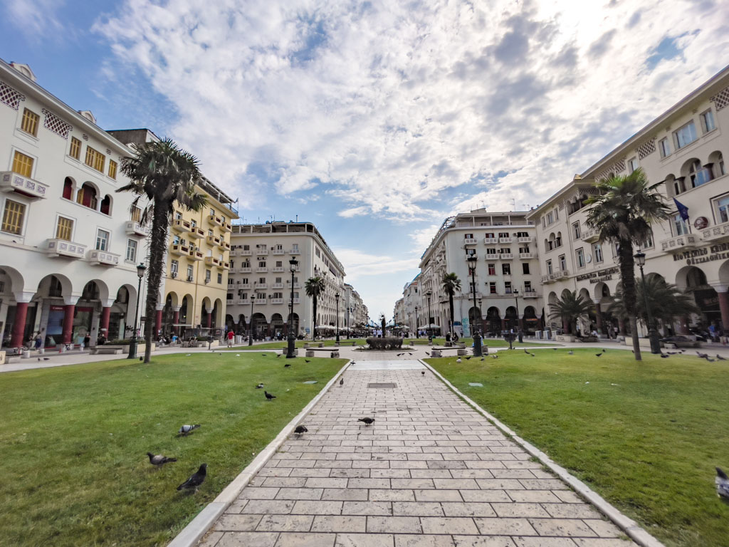 northern walkway to aristotle square thessaloniki greece - laugh travel eat