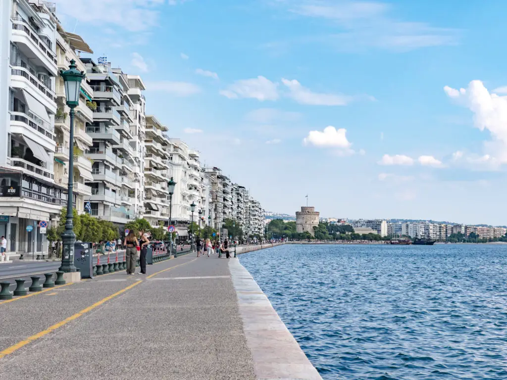 sea promenade thessaloniki greece - laugh travel eat