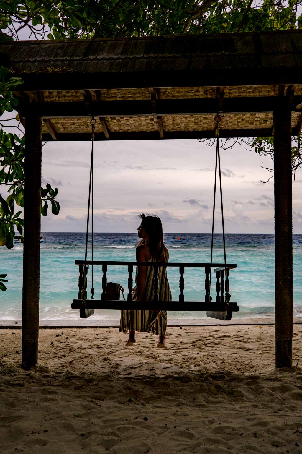Swings in Royal Island Resort Maldives - laugh travel eat