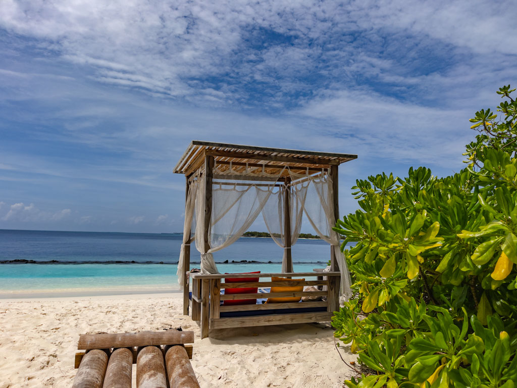 cabana by the beach royal island Maldives - laugh travel eat