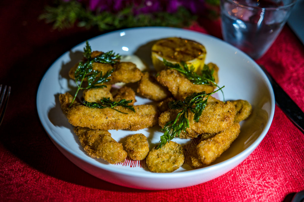 calamari Al Pontile Italian Restaurant Villa Park Sun Island Maldives - laugh travel eat