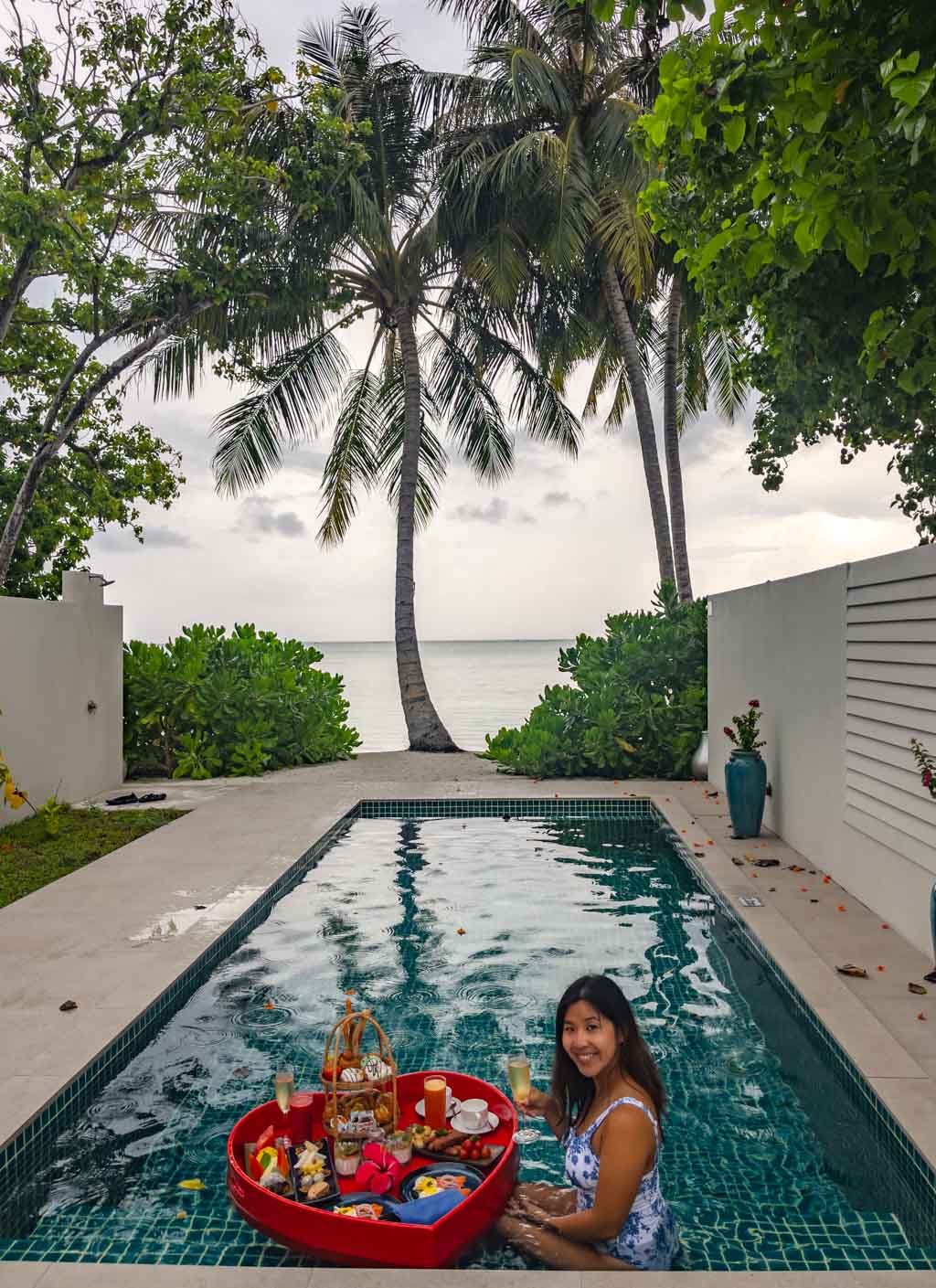 floating breakfast Villa Park Sun Island Maldives - laugh travel eat