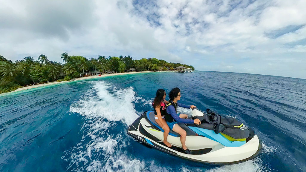jet ski Royal Island Resort Maldives - laugh travel eat