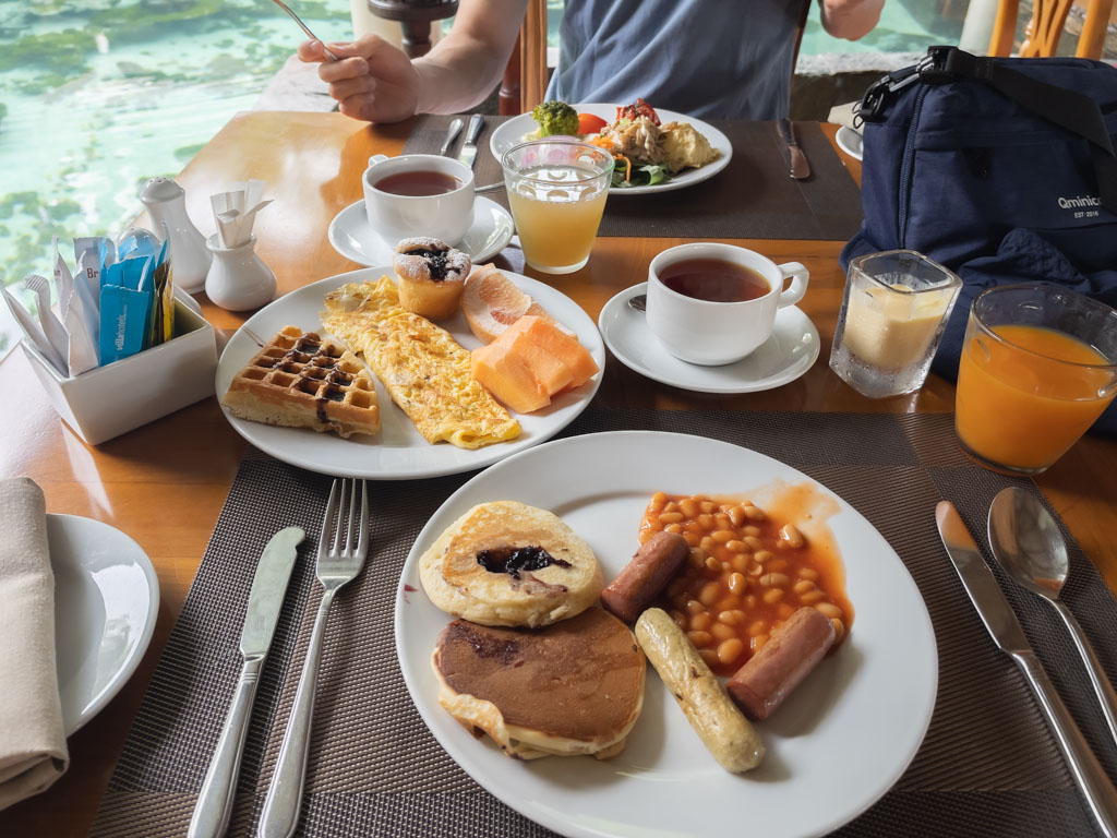 our buffet breakfast royal island Maldives - laugh travel eat