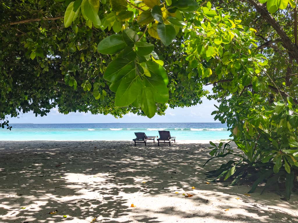 view from our beach hut royal island Maldives - laugh travel eat
