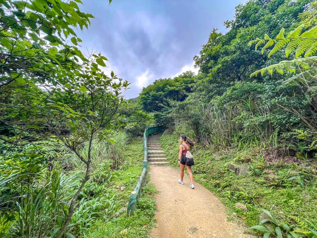 first section of stairs teapot mountain hike taiwan - laugh travel eat