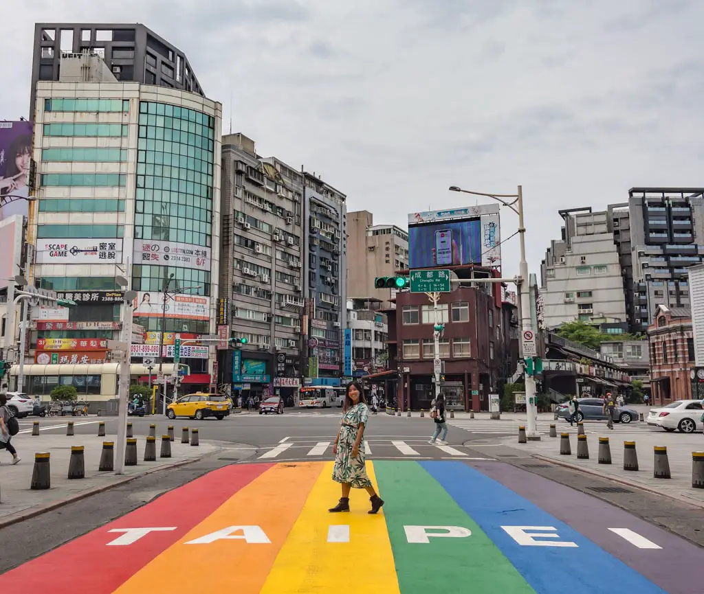 rainbow taipei sign ximending taiwan - laugh travel eat