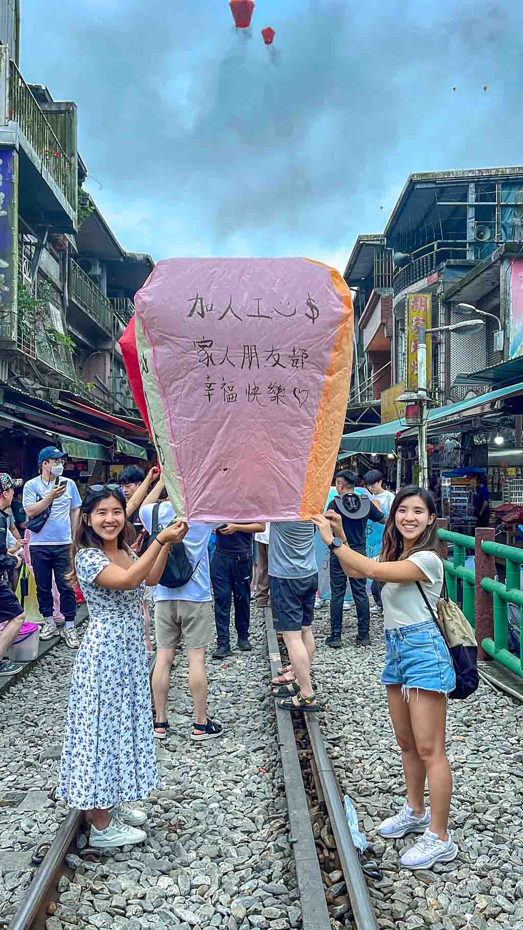 sky lantern relaxing pingxi old street taipei taiwan - laugh travel eat