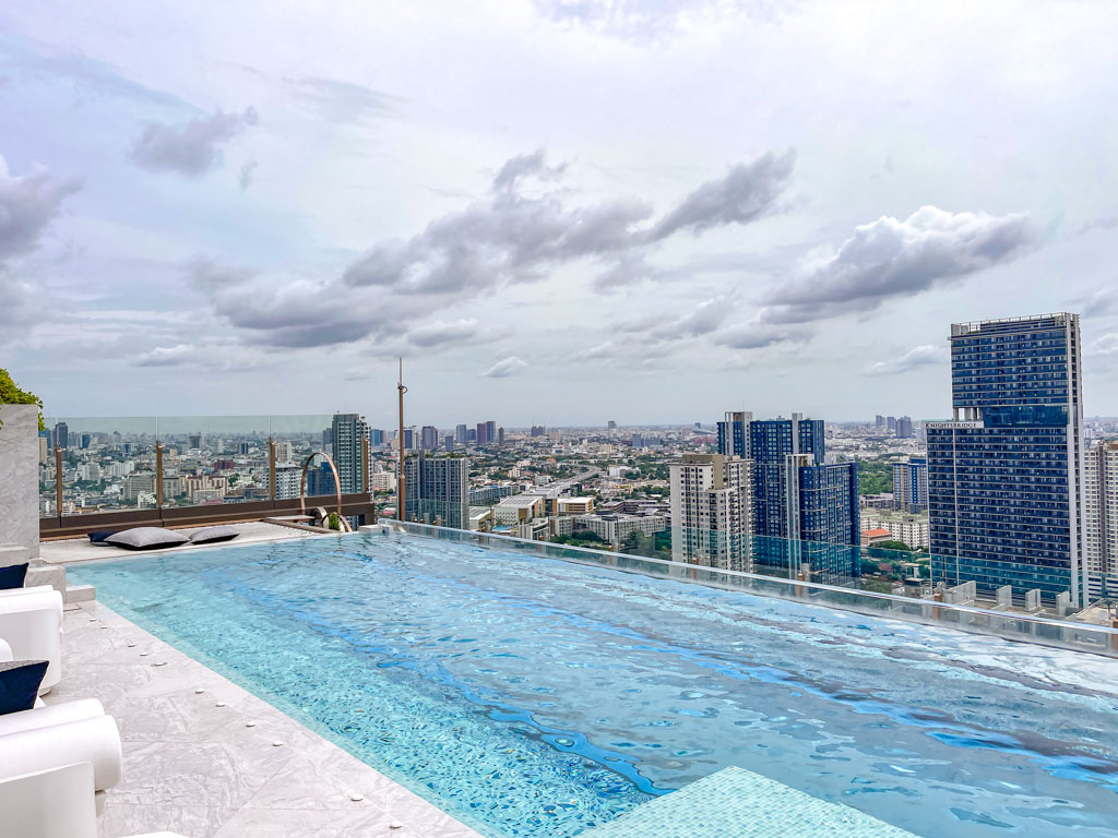 rooftop pool innside by Melia Bangkok On Nut Thailand - laugh travel eat