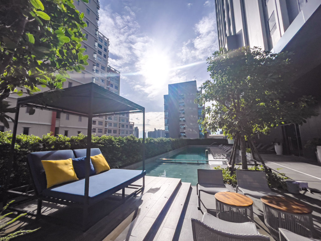 swimming pool staybridge sukhumvit suites hotel bangkok thailand - laugh travel eat