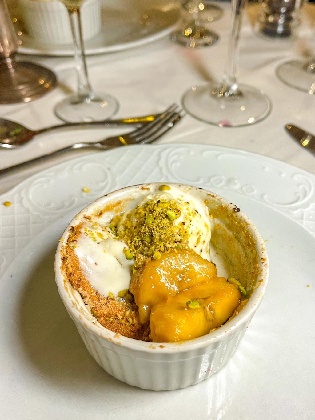 3 course dinner first night Calendonian Sky Captain Cook Cruise Fiji - laugh travel eat