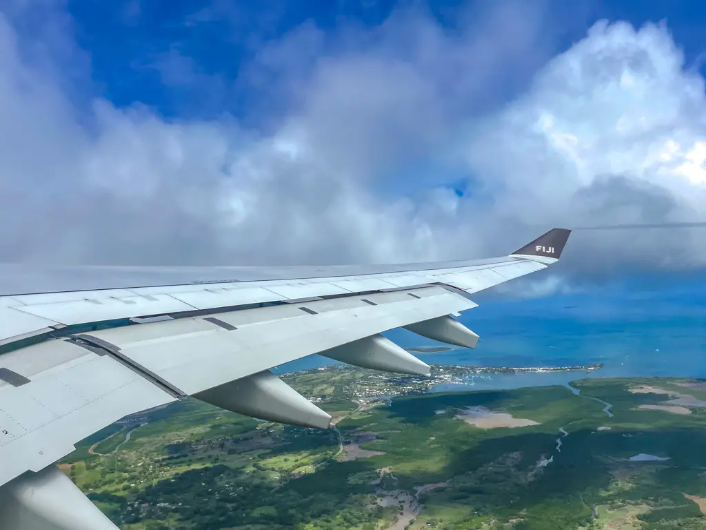 Fiji airway flight over Fiji - laugh travel eat