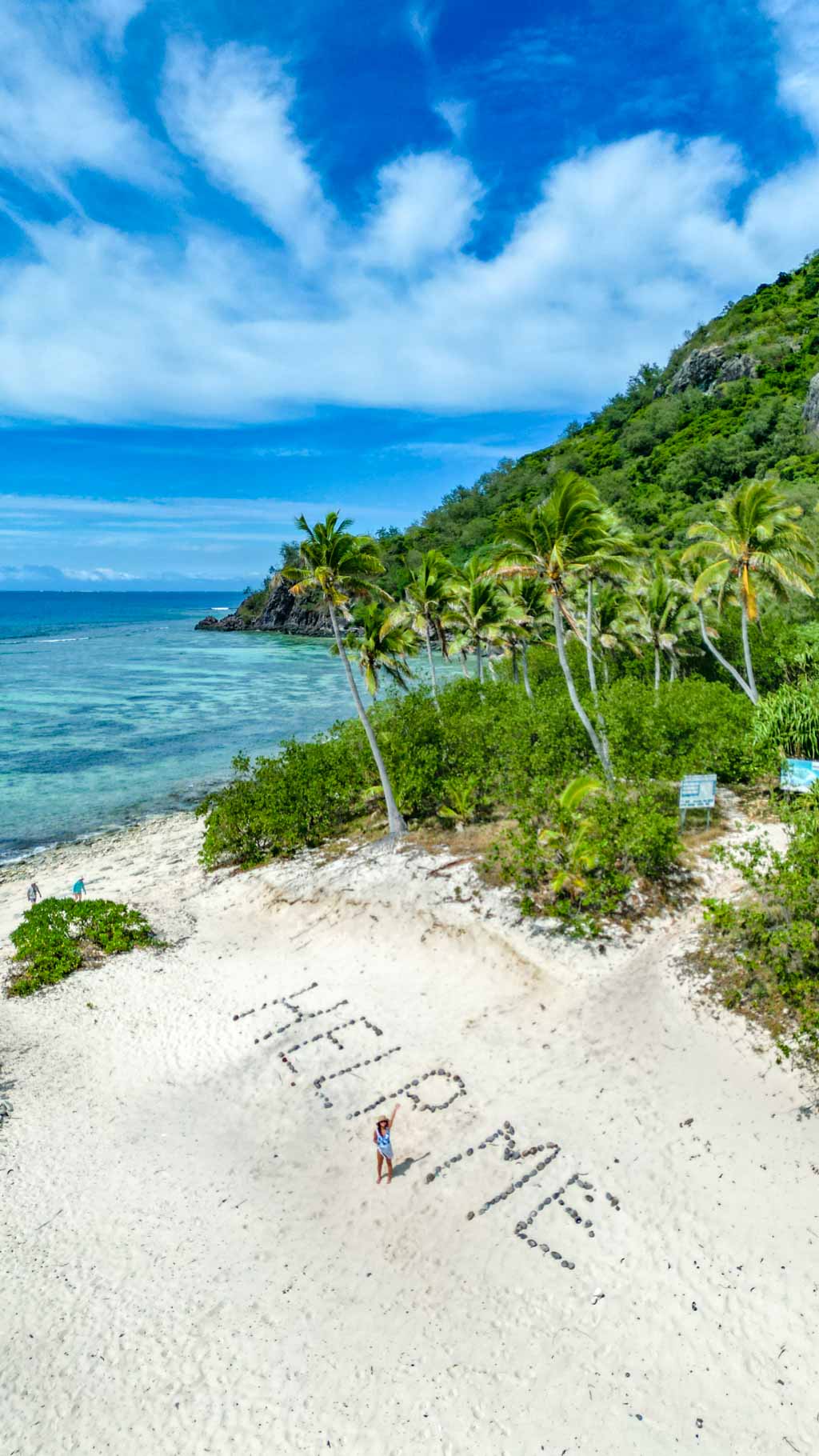 castaway island drone shoot Calendonian Sky Captain Cook Cruise Fiji - laugh travel eat