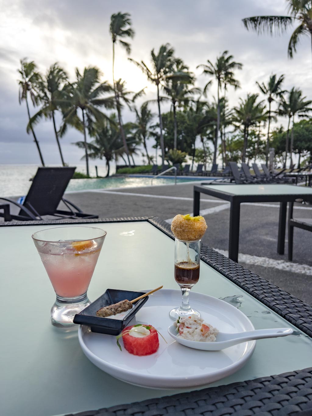 free cocktail and canapes Shangri-la yanuca island coral coast Fiji - laugh travel eat