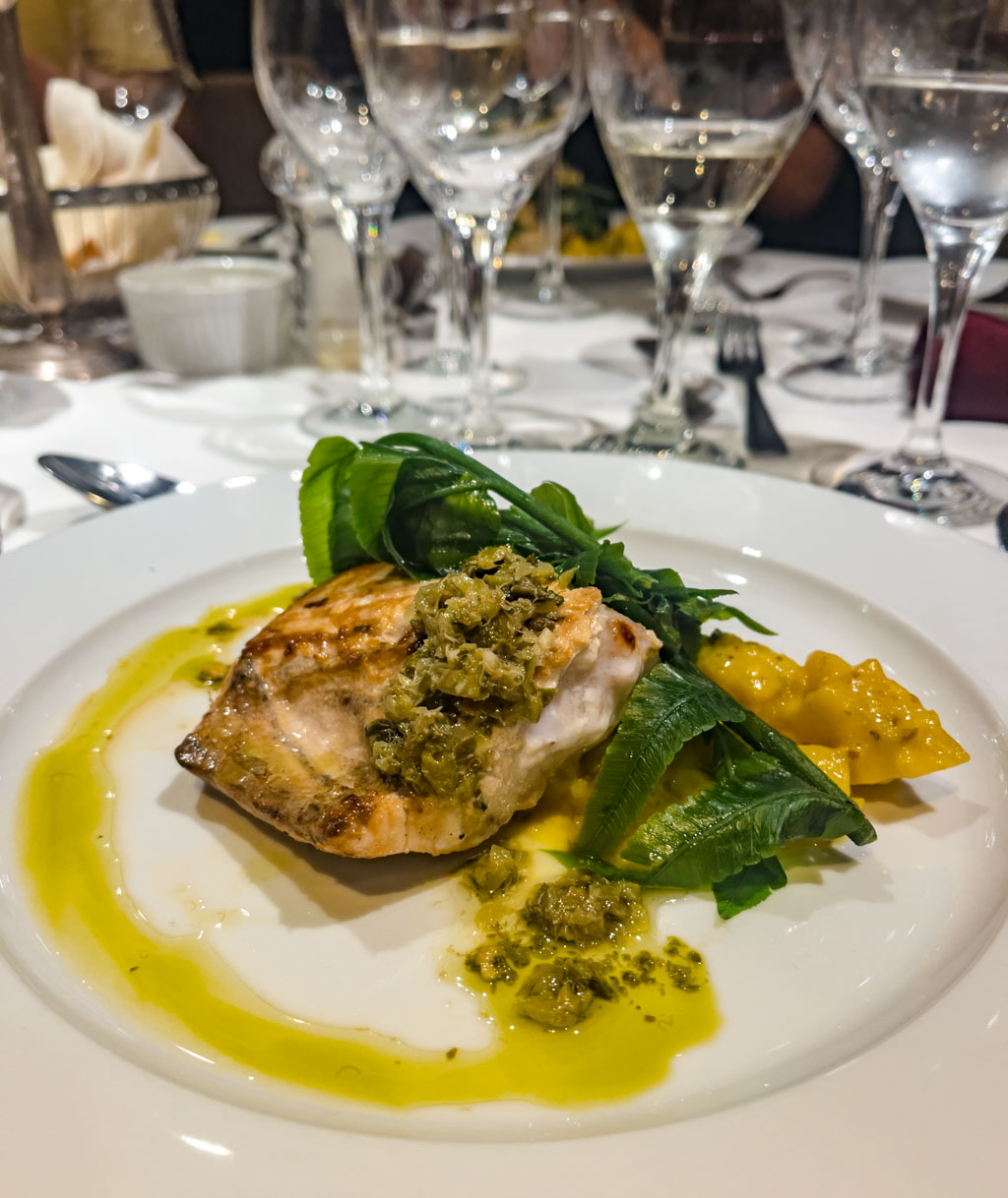 second 3 course dinner Calendonian Sky Captain Cook Cruise Fiji - laugh travel eat