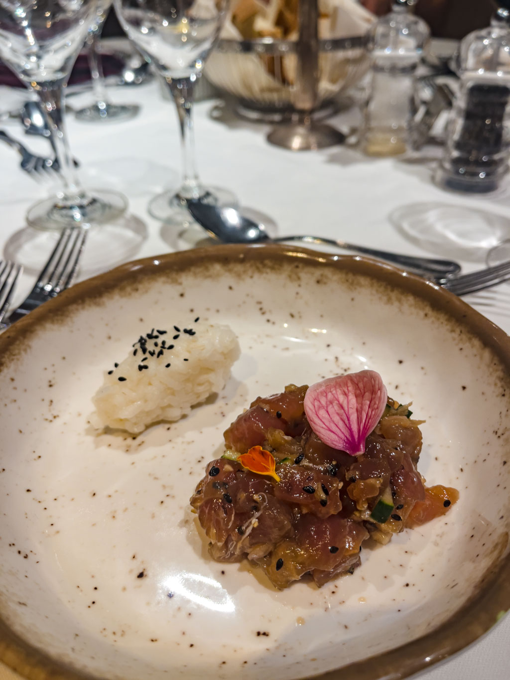 second 3 course dinner Calendonian Sky Captain Cook Cruise Fiji - laugh travel eat