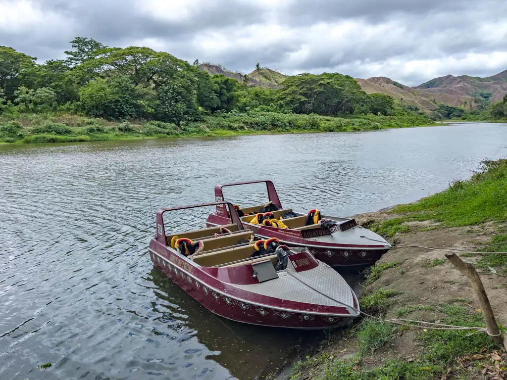 boat river safari Sigatoka Fiji - laugh travel eat