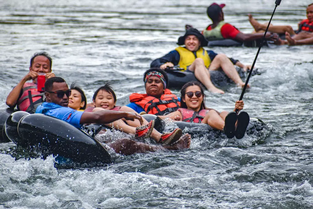 river tubing near Suva Fiji - laugh travel eat