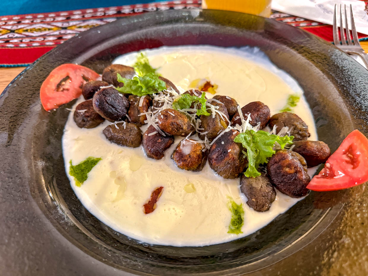 Chullos Craft Beer Restaurant machu picchu day 5 Alpaca Expeditions Salkantay Trek Cusco Peru - laugh travel eat