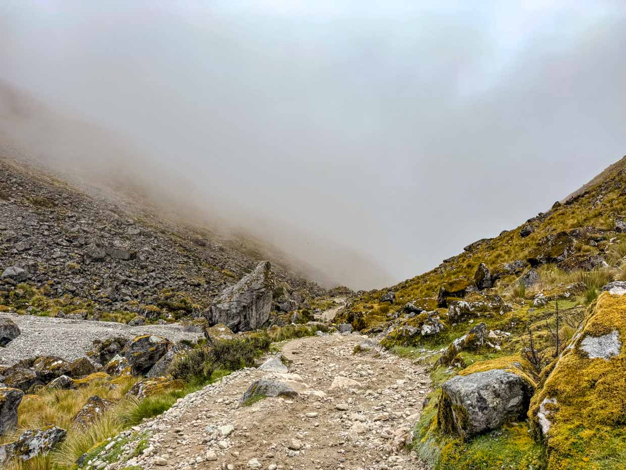Salkantay Pass to campsite day 1 Alpaca Expeditions Salkantay Trek Cusco Peru - laugh travel eat