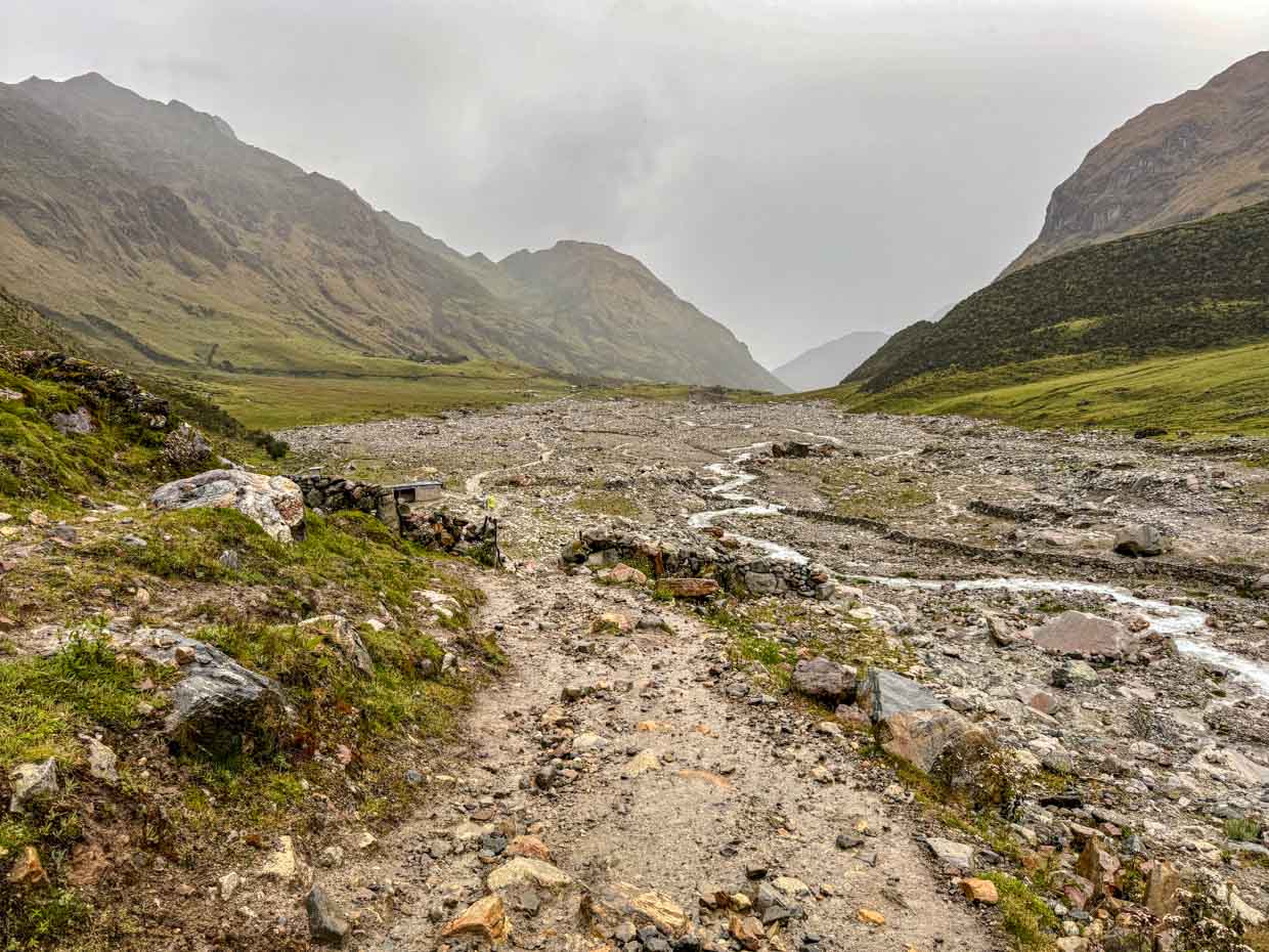 Salkantay Pass to campsite day 1 Alpaca Expeditions Salkantay Trek Cusco Peru - laugh travel eat