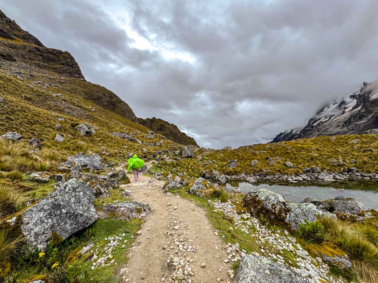 Salkantay Pass to campsite day 1 Alpaca Expeditions Salkantay Trek Cusco Peru - laugh travel eat