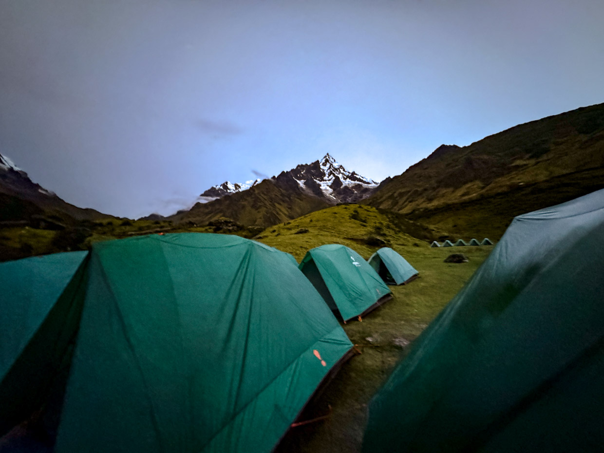 campsite day 1 Alpaca Expeditions Salkantay Trek Cusco Peru - laugh travel eat