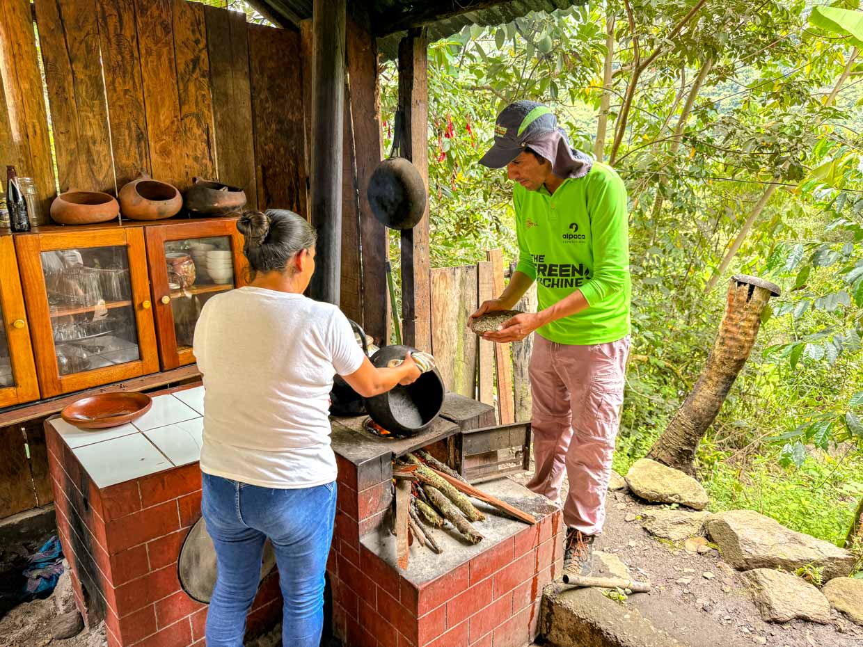 coffee processing coffee farm on inca trail day 3 Alpaca Expeditions Salkantay Trek Cusco Peru - laugh travel eat