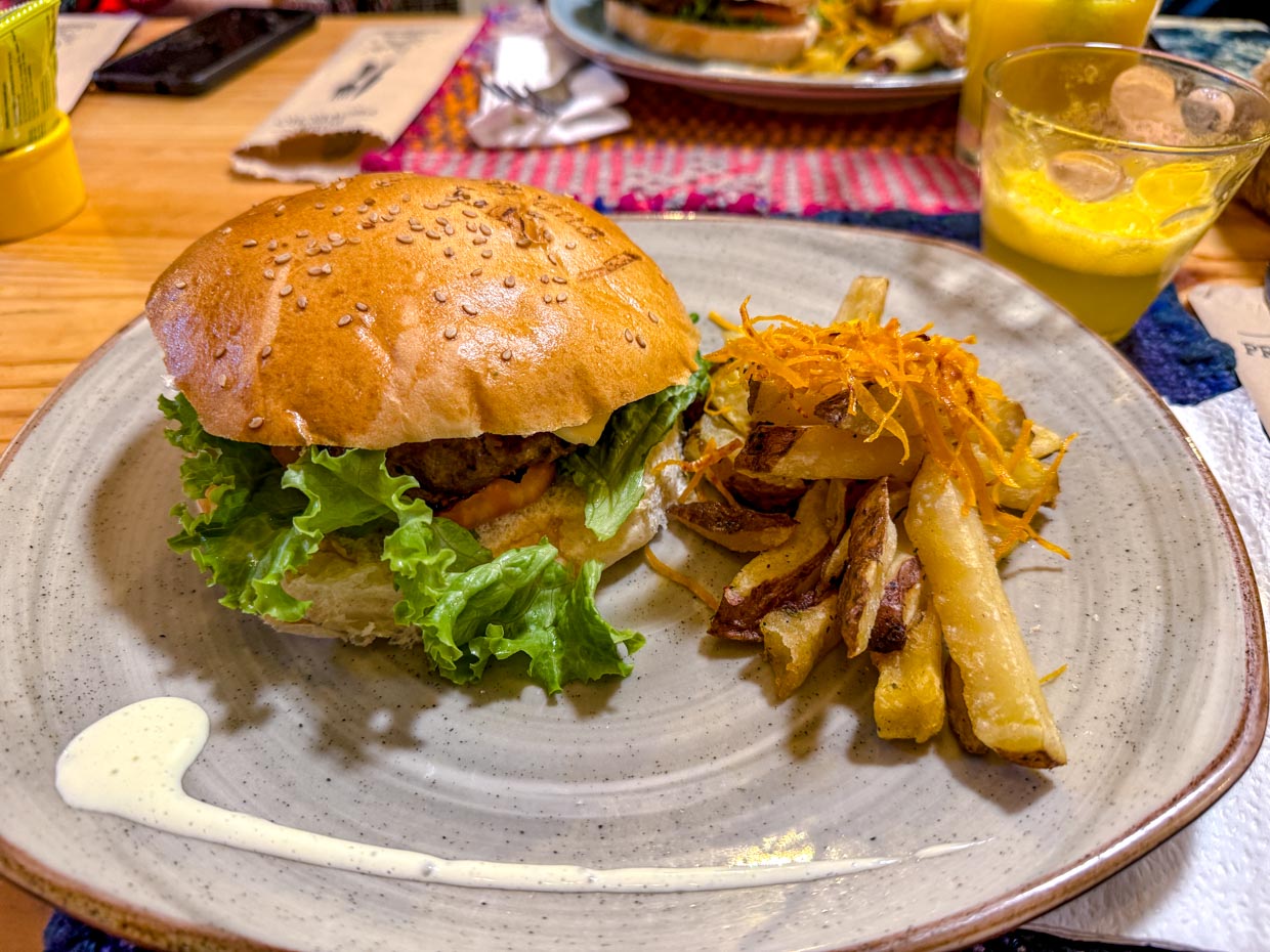 dinner at Aguas Caliente day 4 Alpaca Expeditions Salkantay Trek Cusco Peru - laugh travel eat