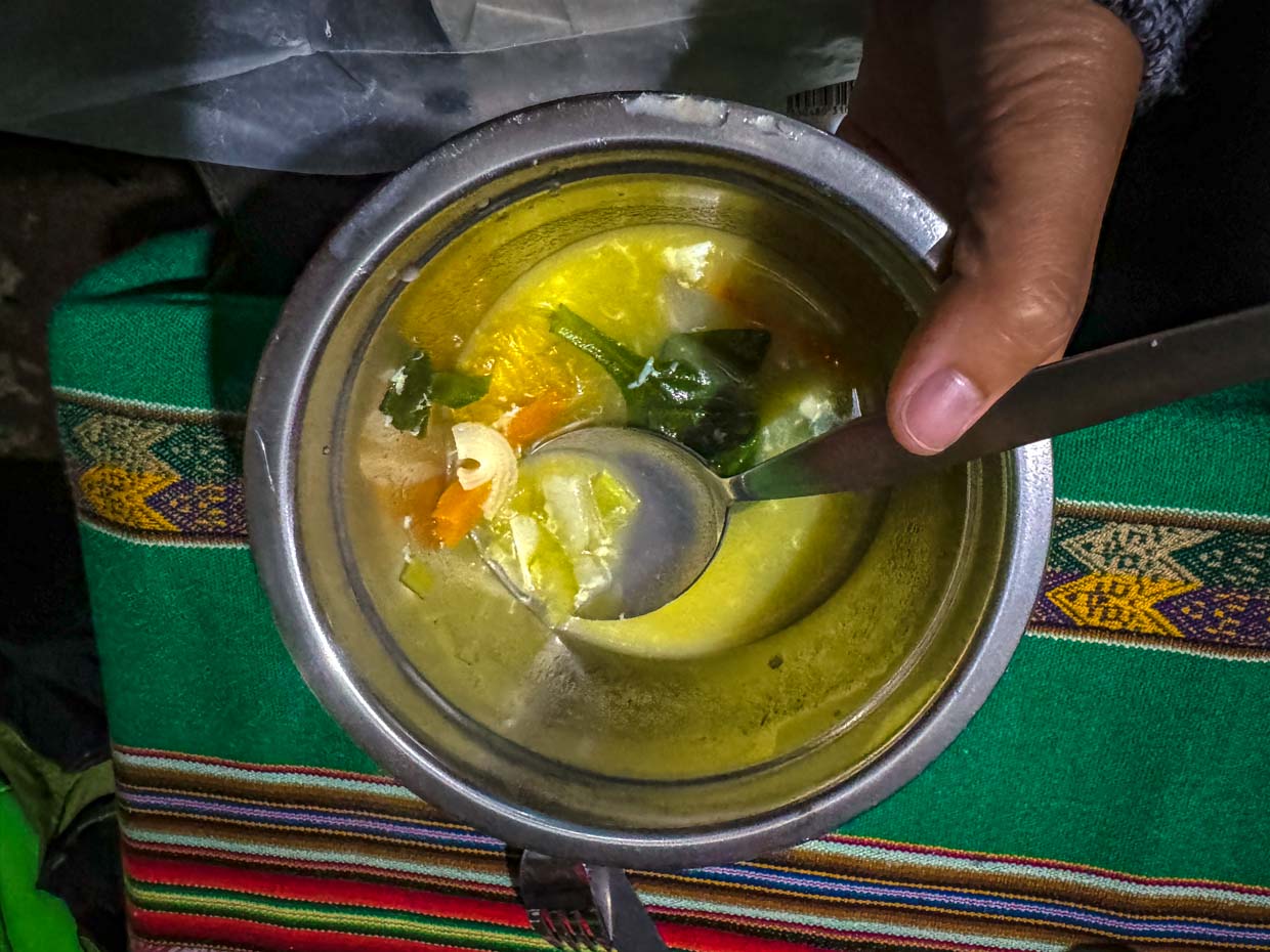 dinner campsite day 1 Alpaca Expeditions Salkantay Trek Cusco Peru - laugh travel eat