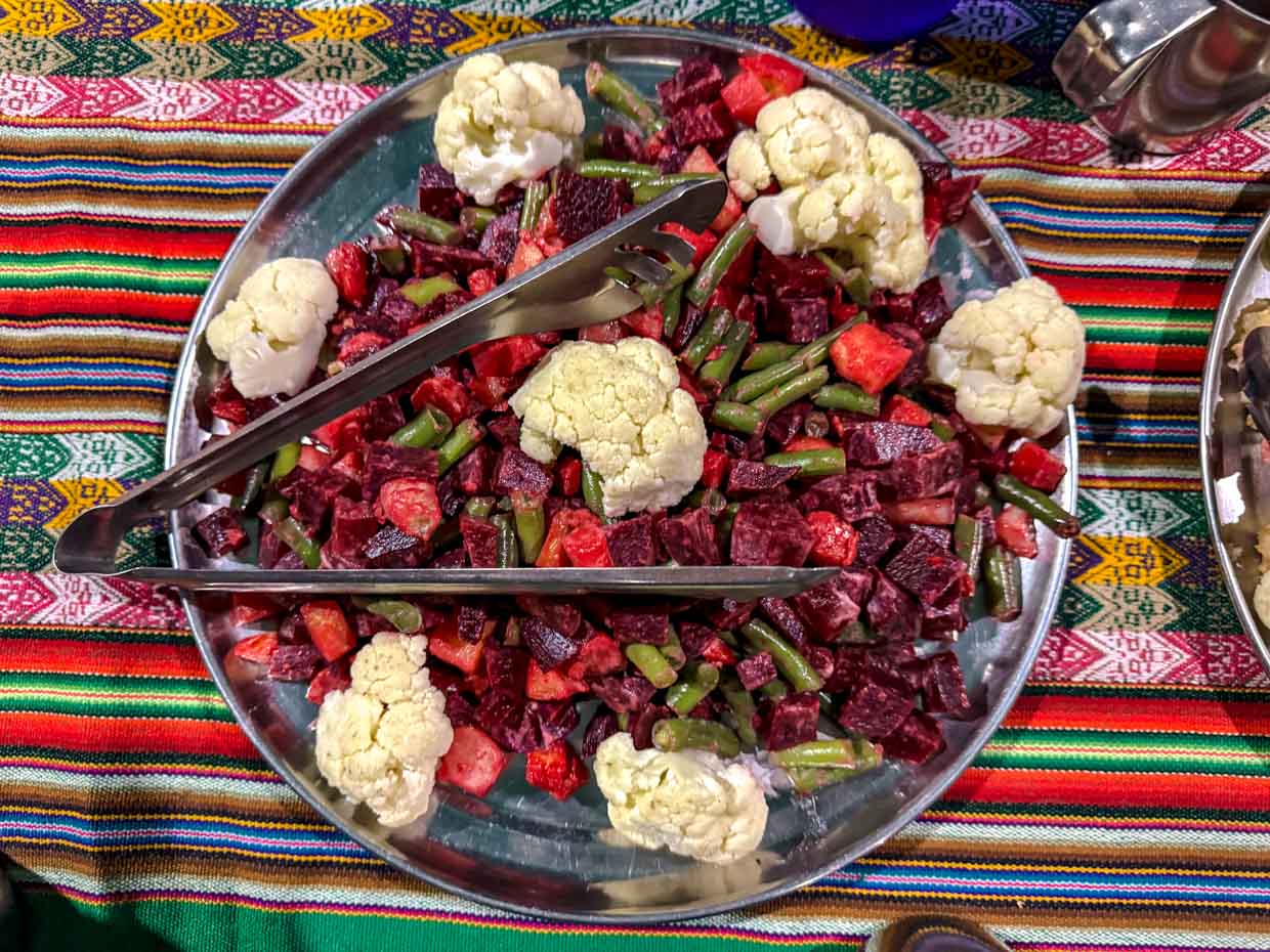 dinner campsite day 3 Alpaca Expeditions Salkantay Trek Cusco Peru - laugh travel eat