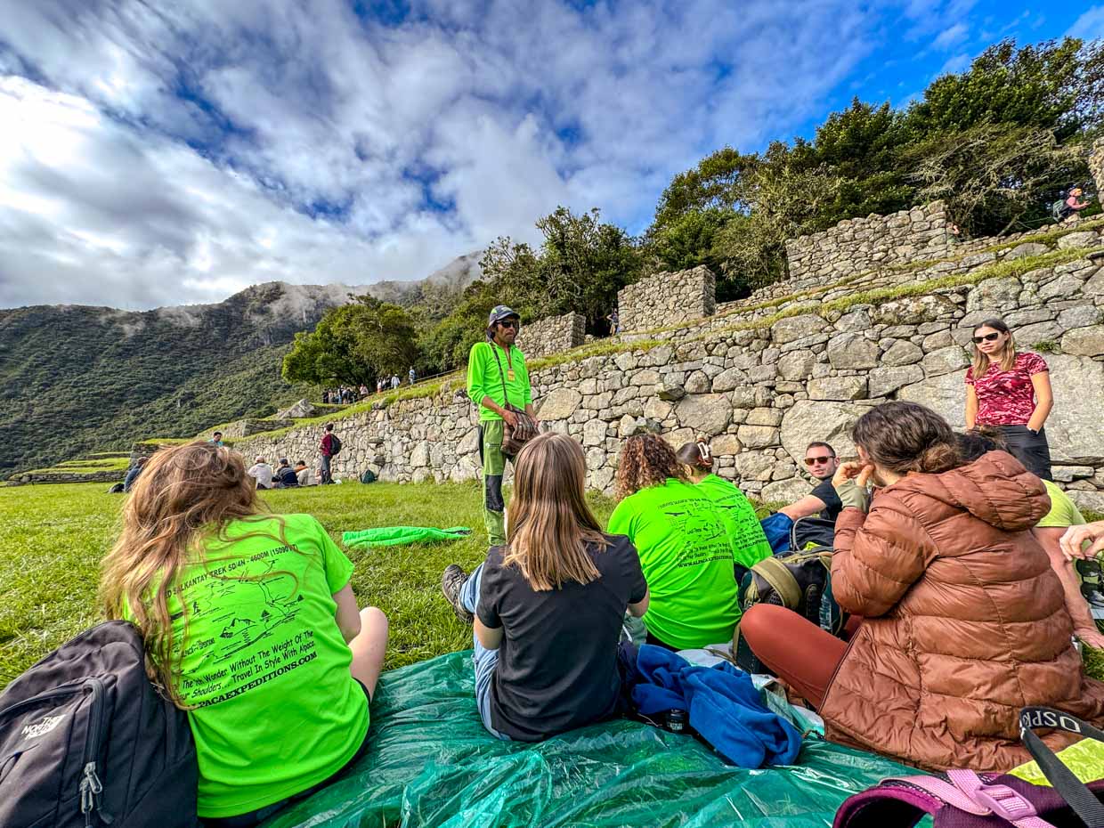 explanation machu picchu day 5 Alpaca Expeditions Salkantay Trek Cusco Peru - laugh travel eat