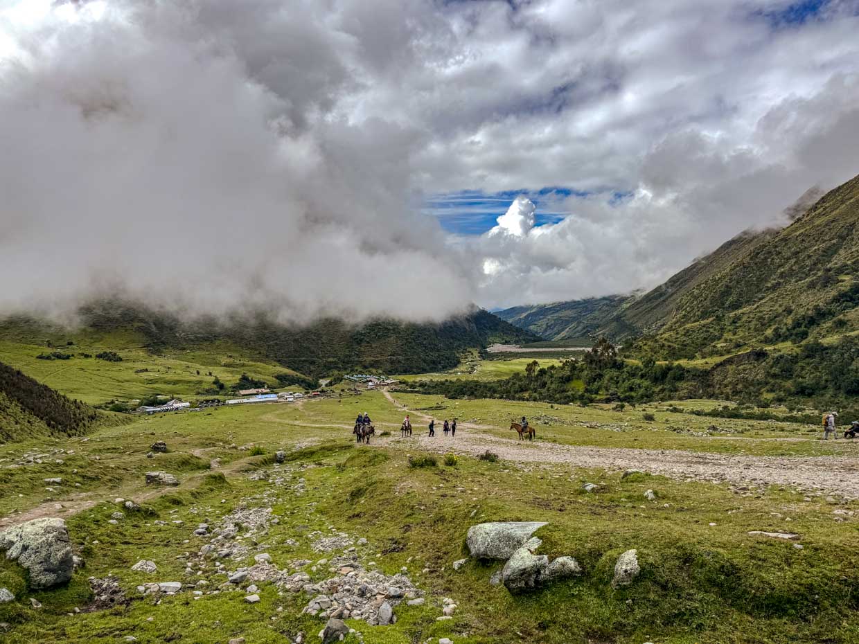 hike down from humantay lake day 1 Alpaca Expeditions Salkantay Trek Cusco Peru - laugh travel eat