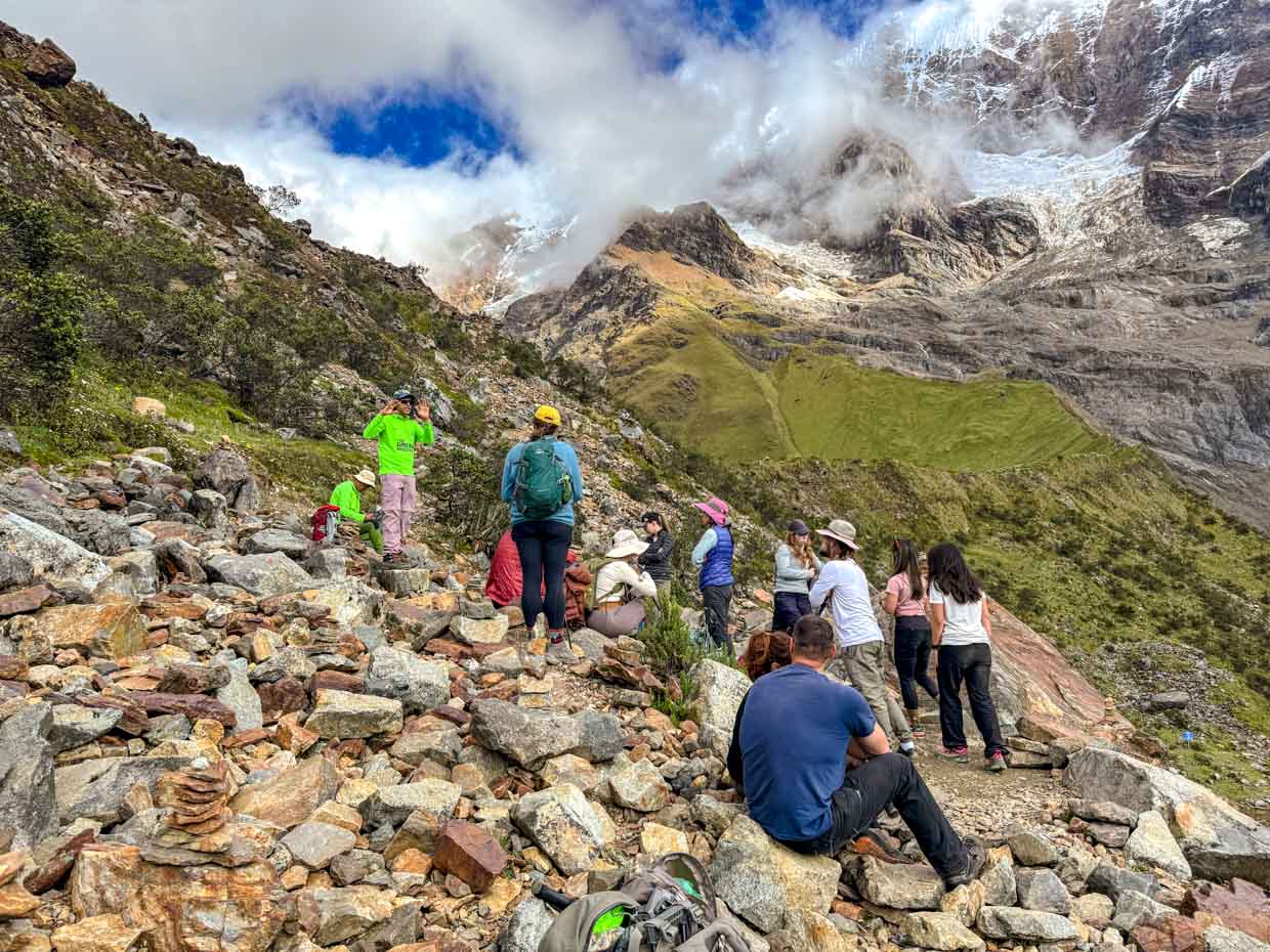 hike down from humantay lake day 1 Alpaca Expeditions Salkantay Trek Cusco Peru - laugh travel eat