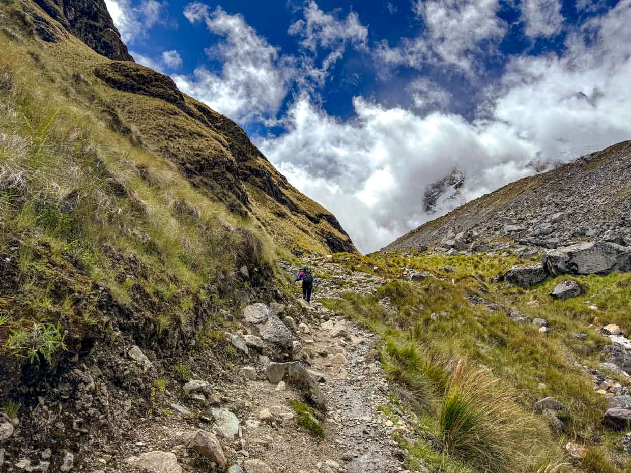hike to Salkantay Pass day 1 Alpaca Expeditions Salkantay Trek Cusco Peru - laugh travel eat