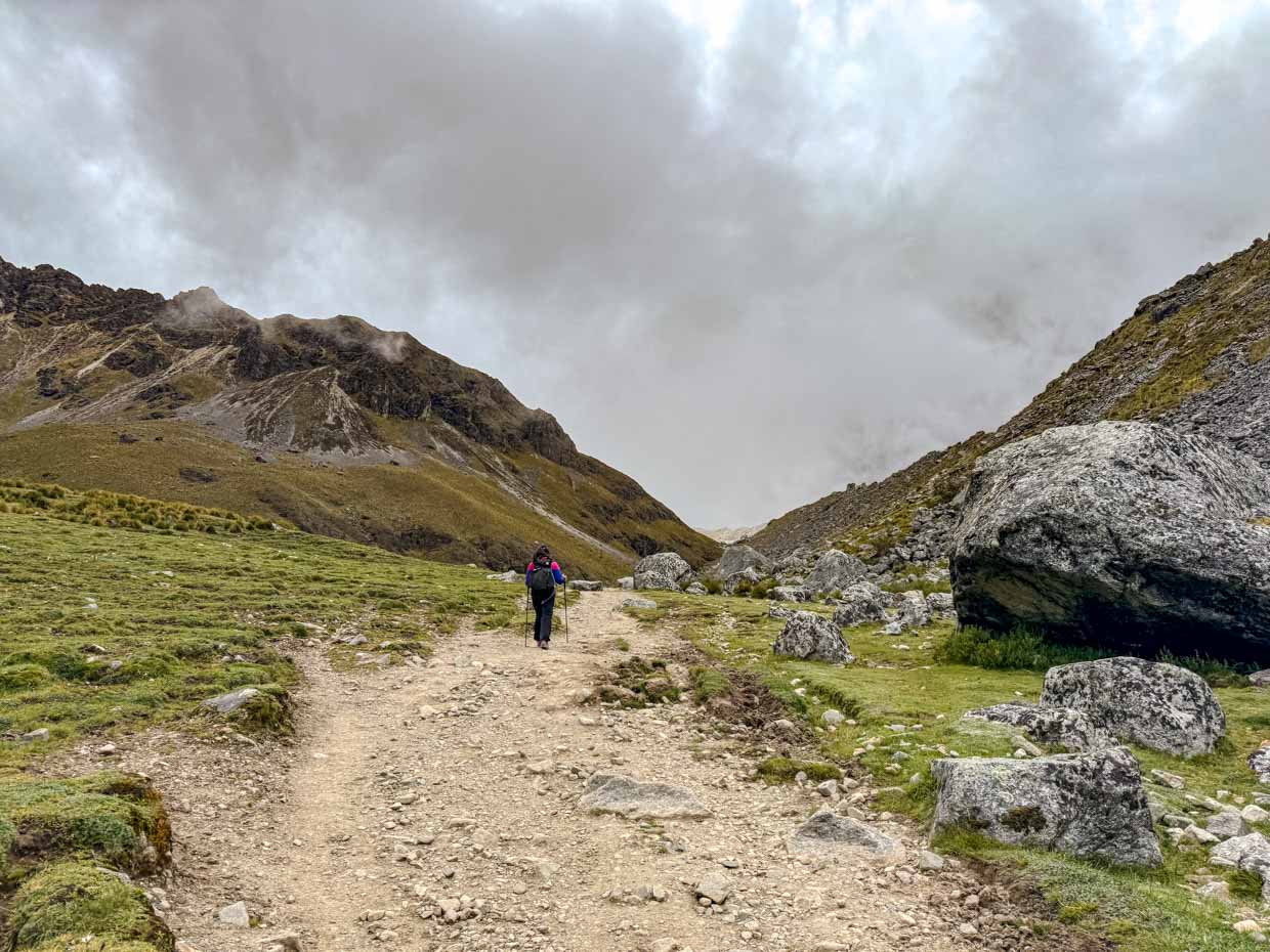hike to Salkantay Pass day 1 Alpaca Expeditions Salkantay Trek Cusco Peru - laugh travel eat