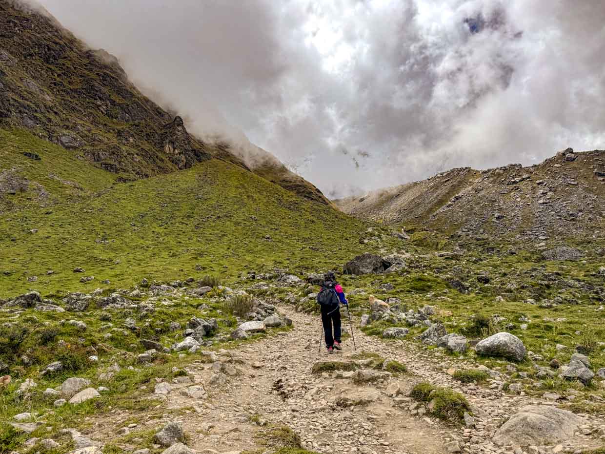 hike to Salkantay Pass day 1 Alpaca Expeditions Salkantay Trek Cusco Peru - laugh travel eat