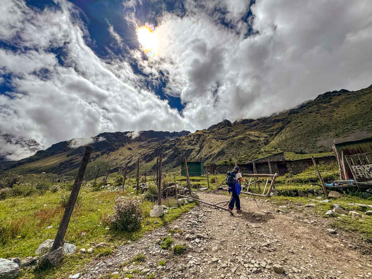 hike to lunch spot day 1 Alpaca Expeditions Salkantay Trek Cusco Peru - laugh travel eat