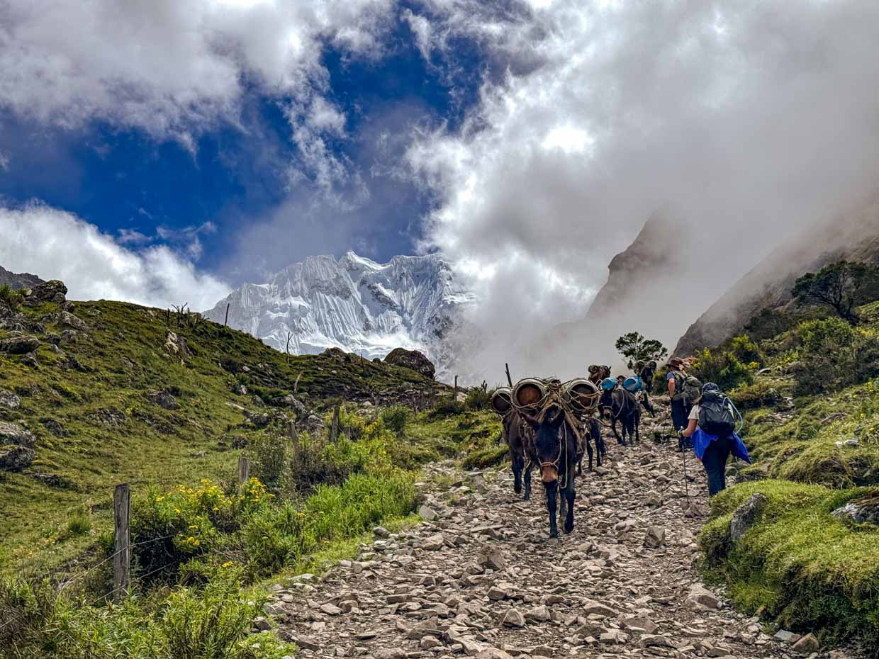 hike to lunch spot day 1 Alpaca Expeditions Salkantay Trek Cusco Peru - laugh travel eat