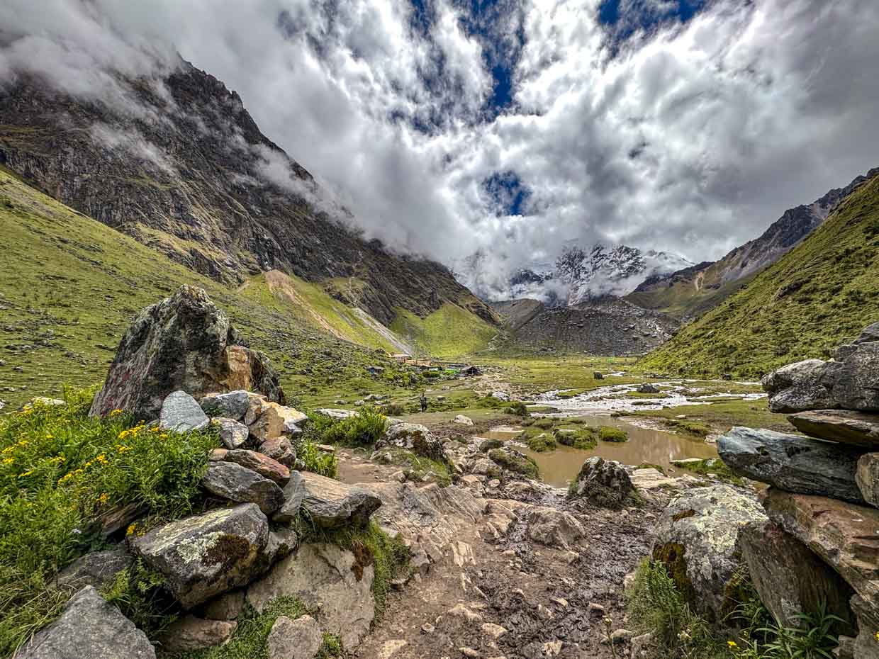 hike to lunch spot day 1 Alpaca Expeditions Salkantay Trek Cusco Peru - laugh travel eat