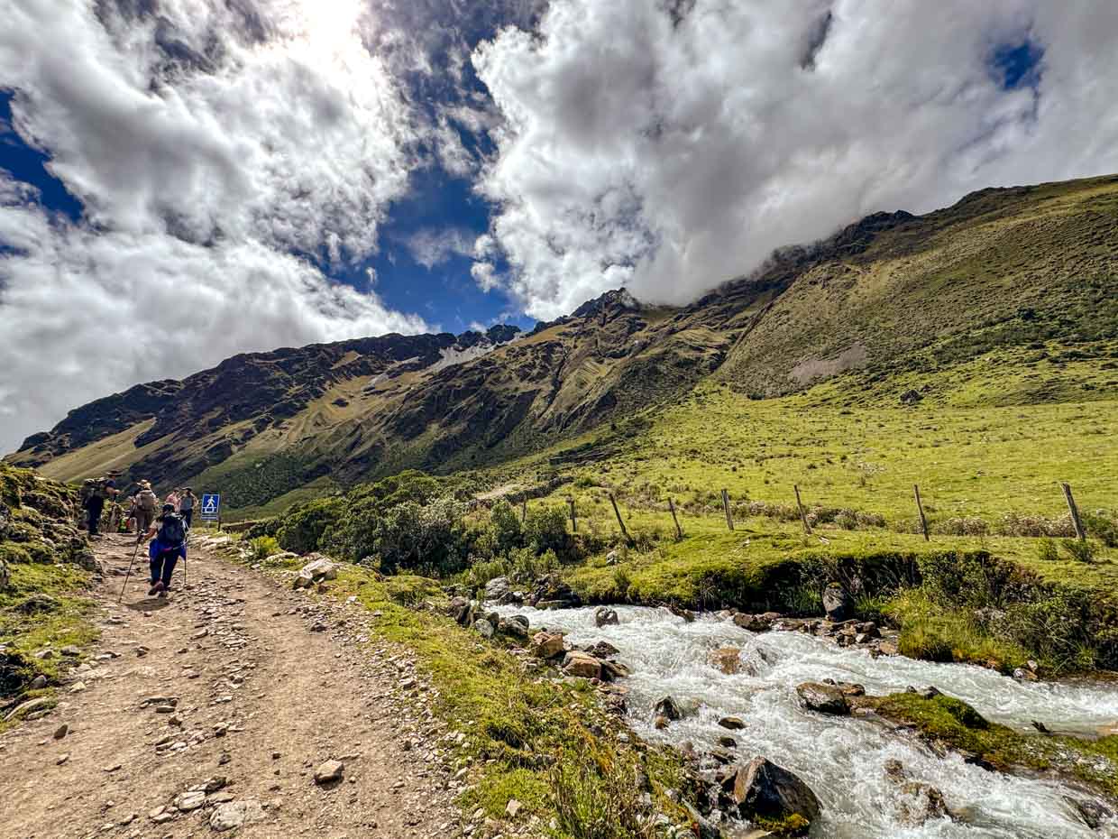 hike to lunch spot day 1 Alpaca Expeditions Salkantay Trek Cusco Peru - laugh travel eat