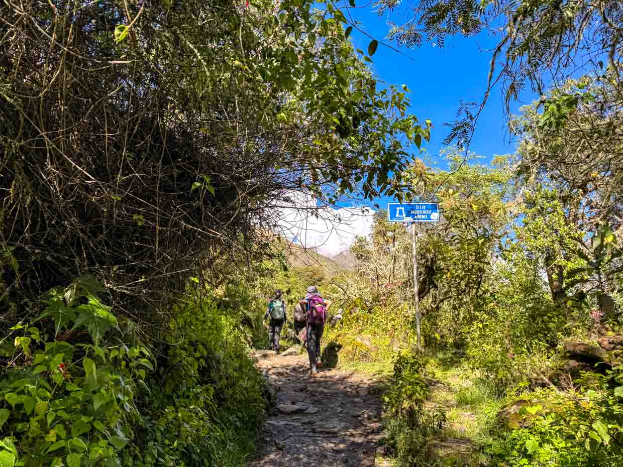 hike to lunch stop day 2 Alpaca Expeditions Salkantay Trek Cusco Peru - laugh travel eat