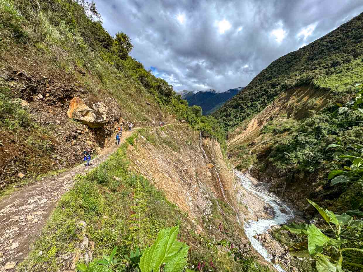 hike to lunch stop day 2 Alpaca Expeditions Salkantay Trek Cusco Peru - laugh travel eat