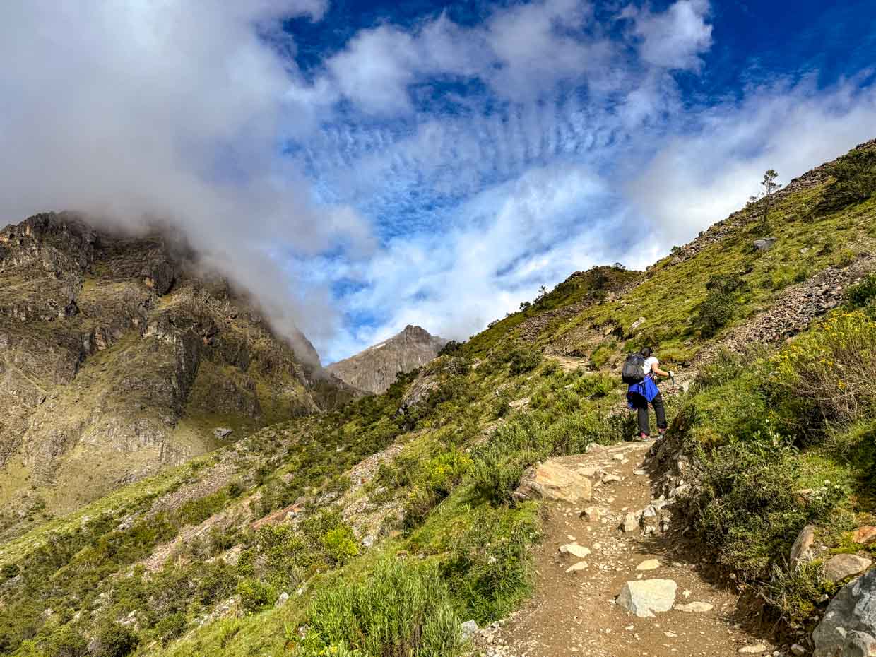 hike up to humantay lake day 1 Alpaca Expeditions Salkantay Trek Cusco Peru - laugh travel eat