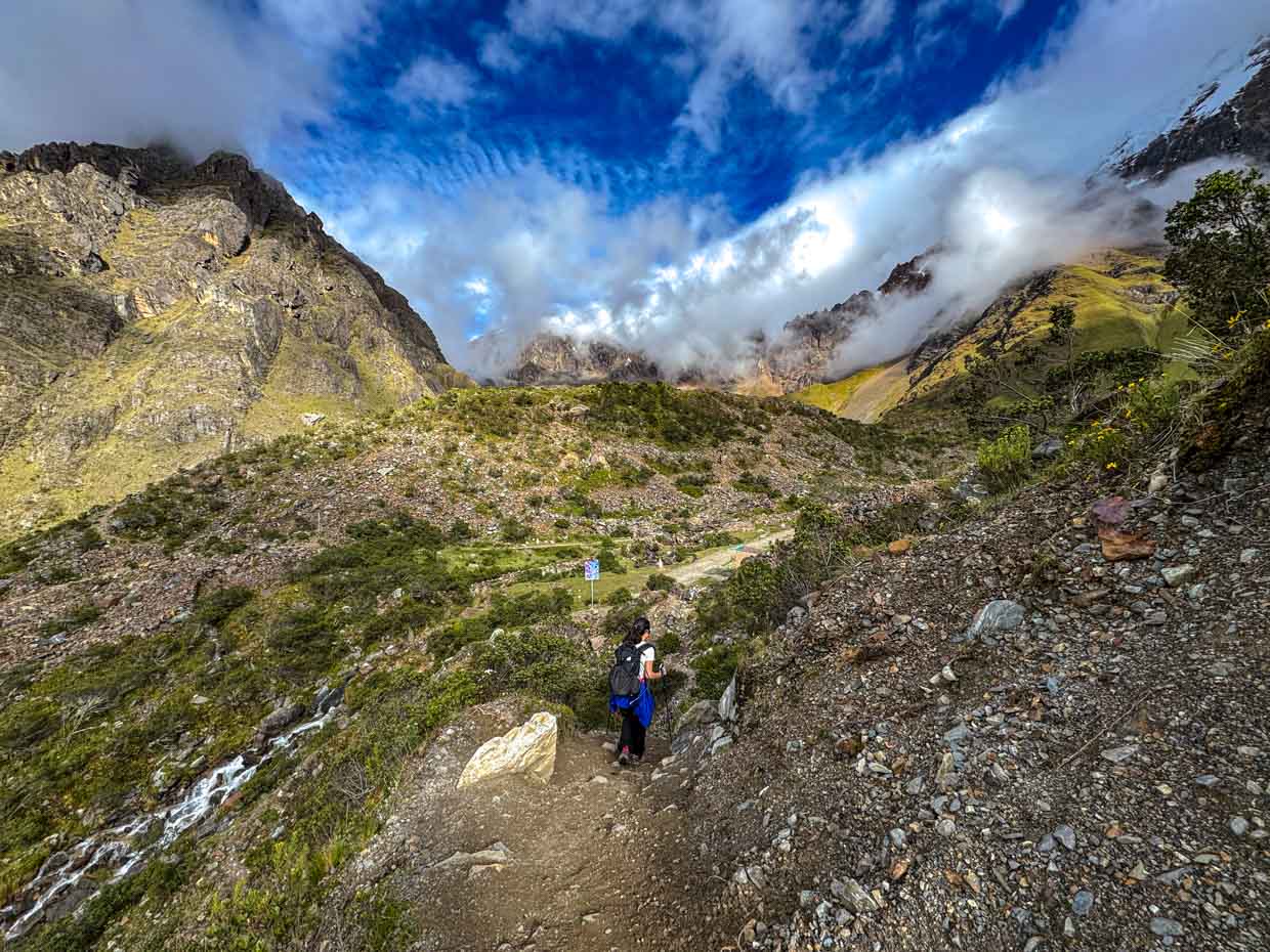 hike up to humantay lake day 1 Alpaca Expeditions Salkantay Trek Cusco Peru - laugh travel eat