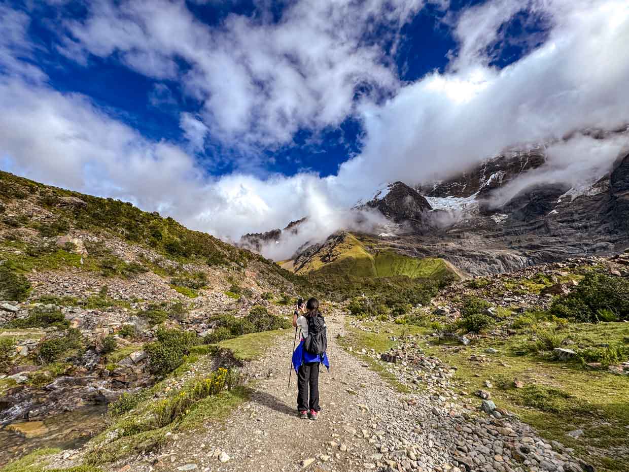 hike up to humantay lake day 1 Alpaca Expeditions Salkantay Trek Cusco Peru - laugh travel eat