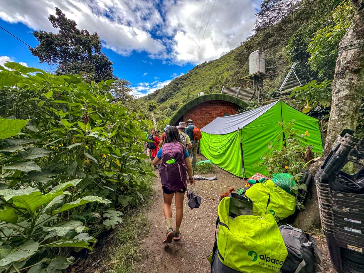 hobbit house campsite day 2 Alpaca Expeditions Salkantay Trek Cusco Peru - laugh travel eat