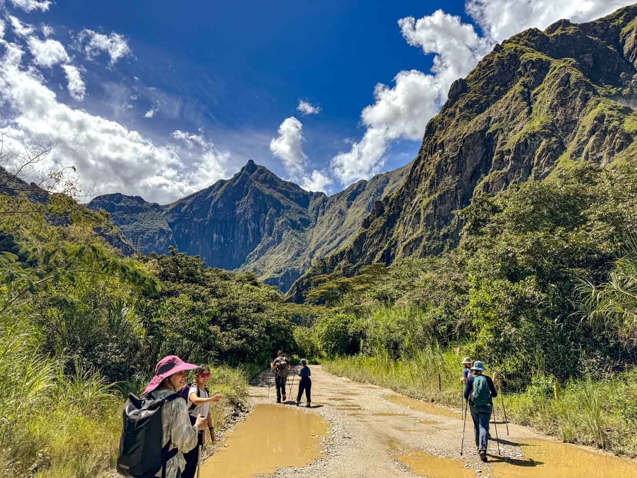 hydroelectric station to lunch spot day 4 Alpaca Expeditions Salkantay Trek Cusco Peru - laugh travel eat