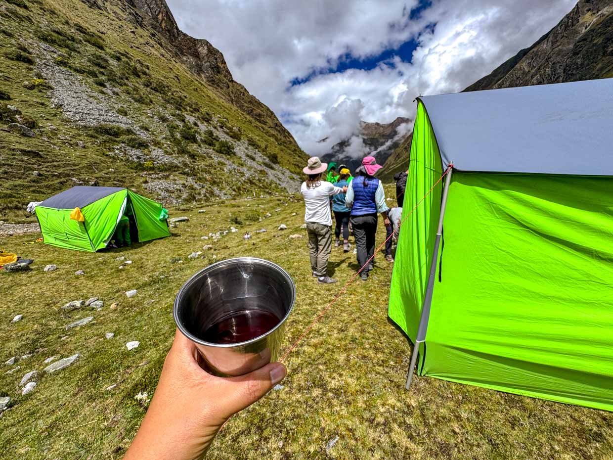 lunch day 1 Alpaca Expeditions Salkantay Trek Cusco Peru - laugh travel eat